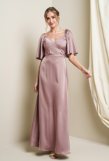 Soieblu Alexandra Satin Maxi Dress in Desert Rose