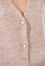 Molly Bracken Elora Heart Button Cardigan with Pointelle Detail Sleeve