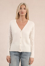 Molly Bracken Elora Heart Button Cardigan with Pointelle Detail Sleeve