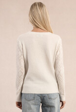 Molly Bracken Elora Heart Button Cardigan with Pointelle Detail Sleeve