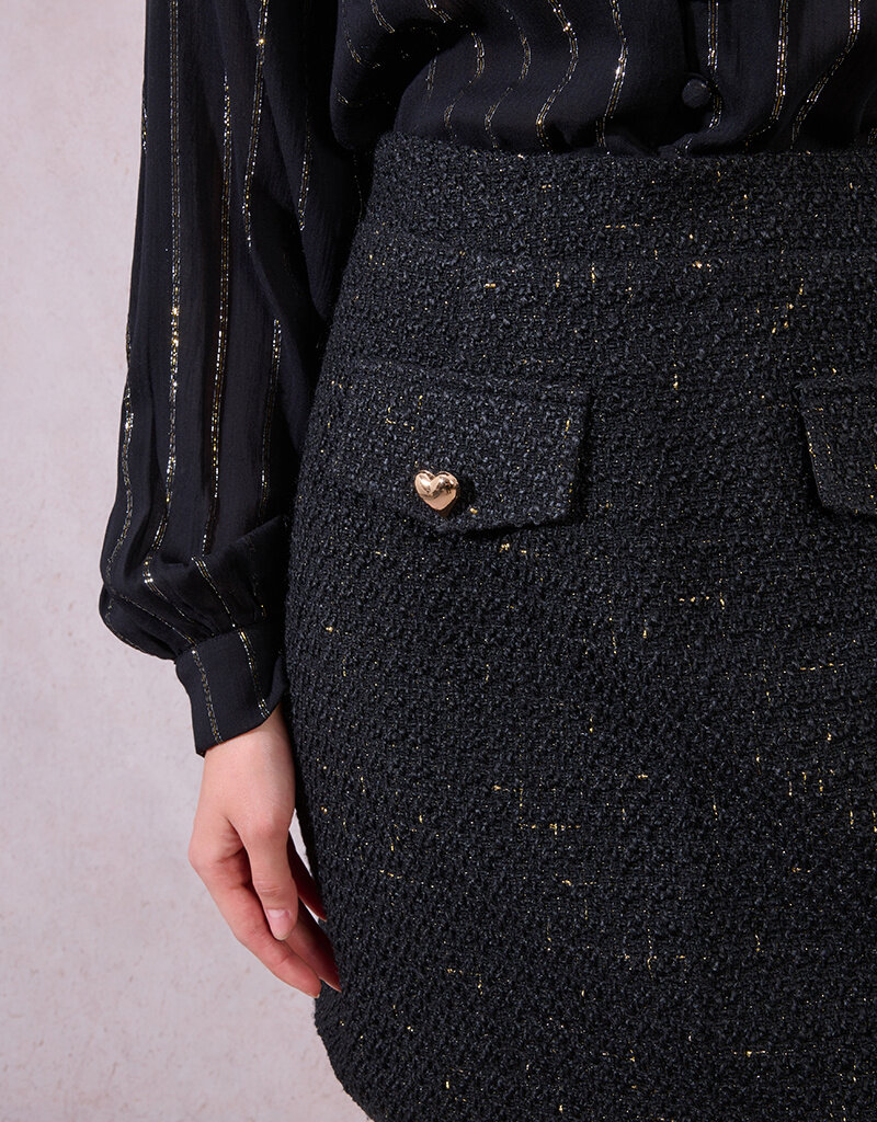 Molly Bracken Gabrielle Skirt in Black Tweed