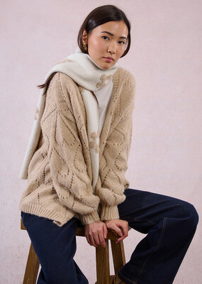 Molly Bracken Flower Scarf in Ecru