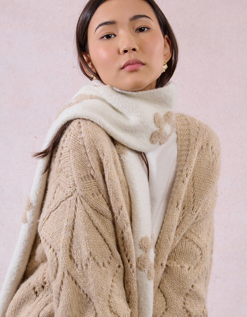 Molly Bracken Flower Scarf in Ecru