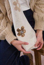 Molly Bracken Flower Scarf in Ecru