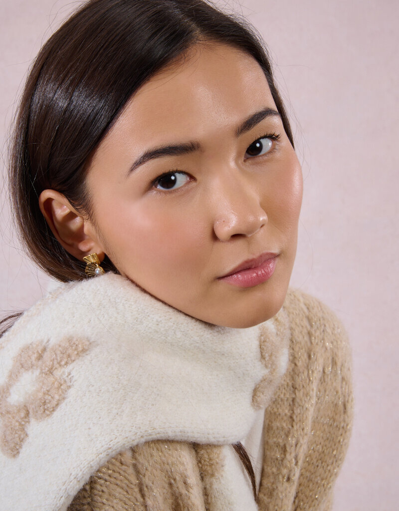 Molly Bracken Flower Scarf in Ecru