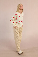 Molly Bracken Lovey Knit Sweater with Red Hearts