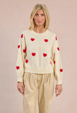 Molly Bracken Lovey Knit Sweater with Red Hearts