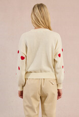 Molly Bracken Lovey Knit Sweater with Red Hearts