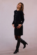 Molly Bracken Marcy Fuzzy Knit Cardigan in Black