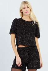 Molly Bracken Lana Sequin Shorts in Black