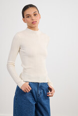 Molly Bracken Jakki Long Sleeve Sparkle Top in Ecru
