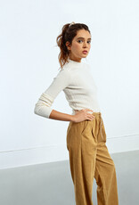 Molly Bracken Jakki Long Sleeve Sparkle Top in Ecru