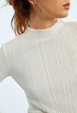 Molly Bracken Jakki Long Sleeve Sparkle Top in Ecru