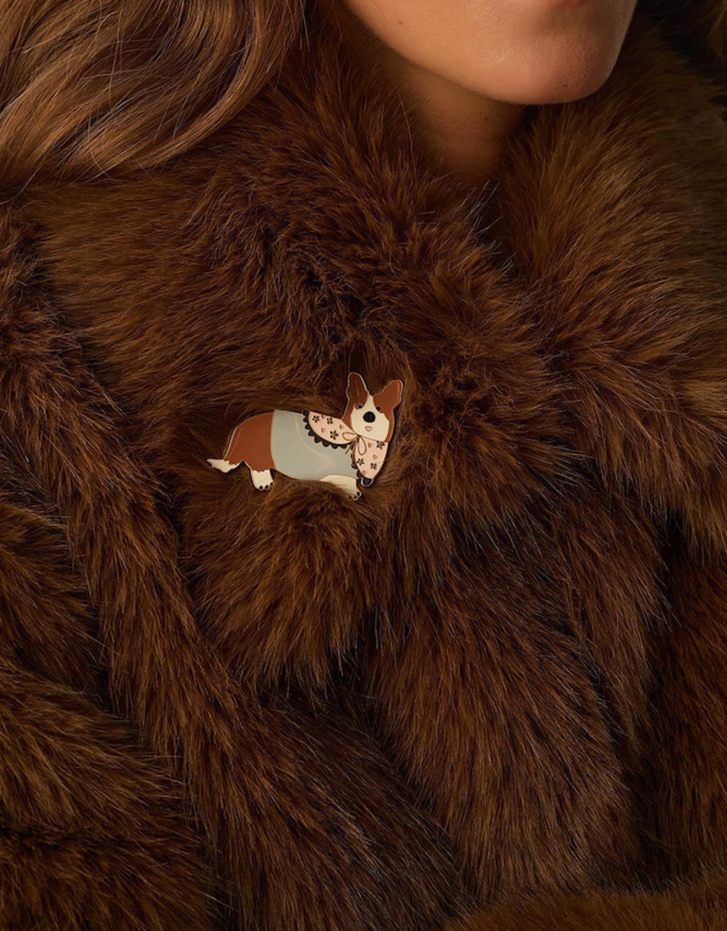 Des Petits Hauts Nono Corgi Pin Brooch