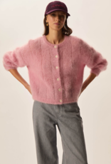 Des Petits Hauts Chouette Mohair and Merino Cardigan in Pommette Pink