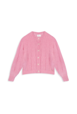 Des Petits Hauts Chouette Mohair and Merino Cardigan in Pommette Pink