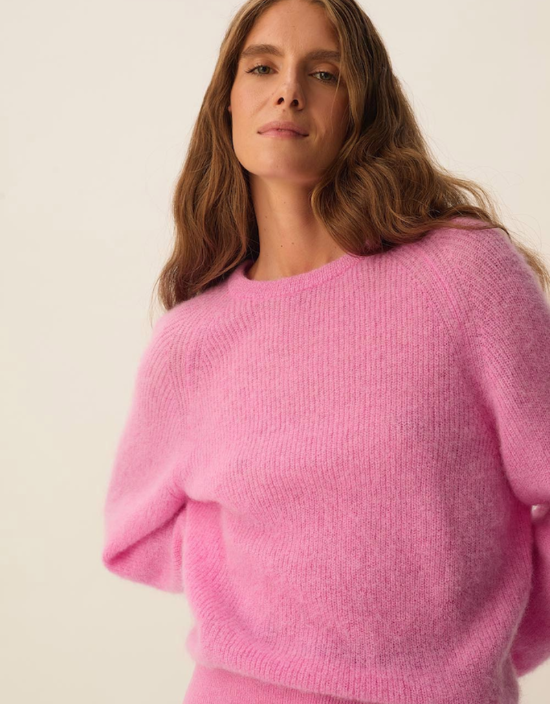 Des Petits Hauts Carlos Mohair Blend Pullover in Lady Pink