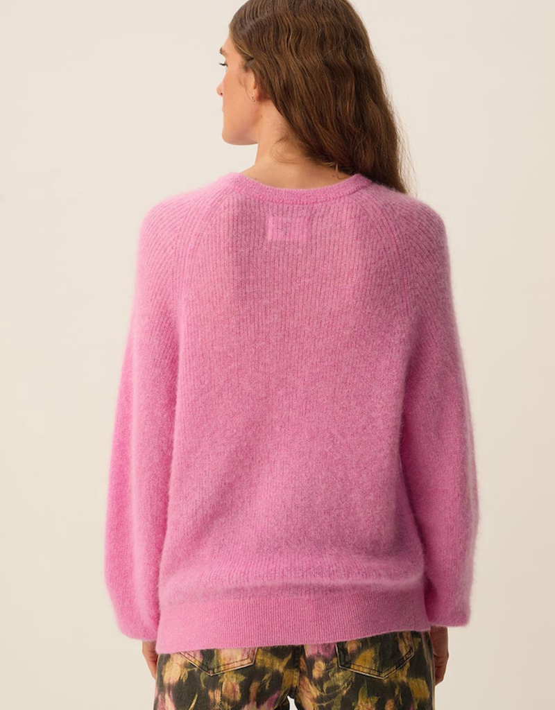 Des Petits Hauts Carlos Mohair Blend Pullover in Lady Pink