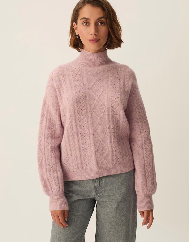 Des Petits Hauts Dino Wool Blend Turtleneck in Lady Tweed