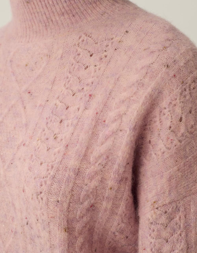 Des Petits Hauts Dino Wool Blend Turtleneck in Lady Tweed