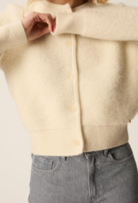 Des Petits Hauts Cumin Knit Bomber Jacket in Crème