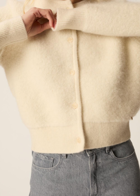 Des Petits Hauts Des Petits Hauts - Cumin Knit Bomber Jacket in Crème