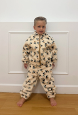 Brunette the Label Kids Floral Sherpa in Brown in Cream w/ Brown