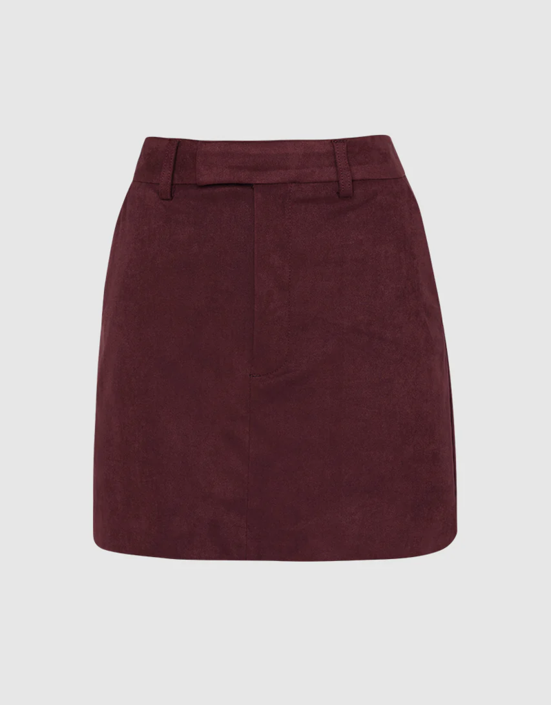 Madison the Label Collins Faux Suede Mini Skirt