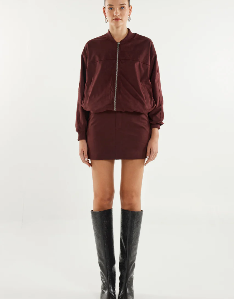 Madison the Label Collins Faux Suede Mini Skirt