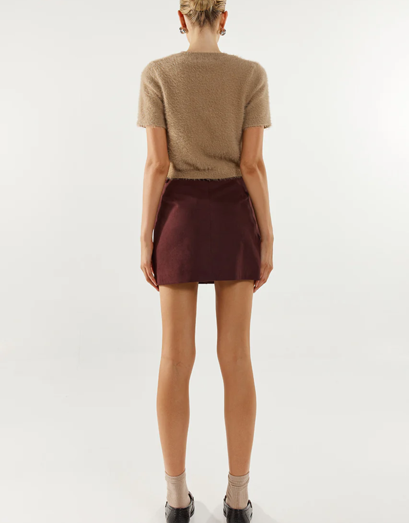 Madison the Label Collins Faux Suede Mini Skirt