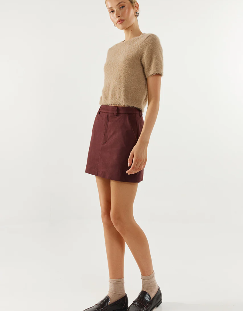 Madison the Label Collins Faux Suede Mini Skirt