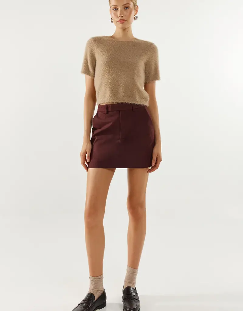 Madison the Label Collins Faux Suede Mini Skirt