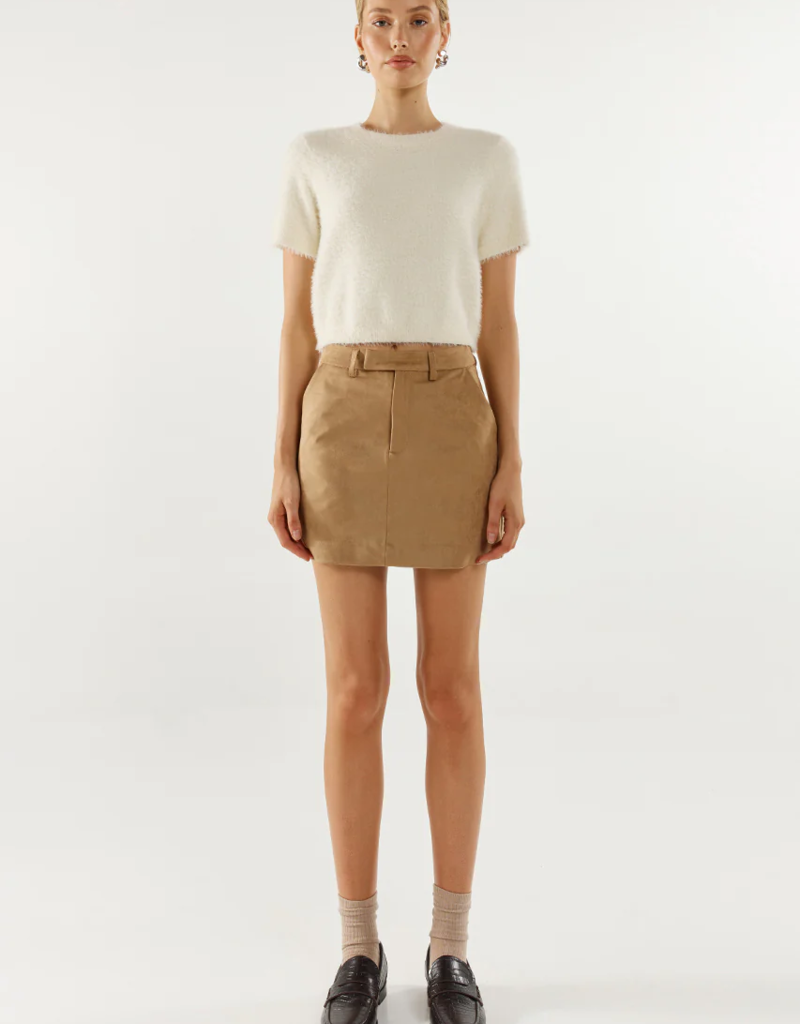 Madison the Label Collins Faux Suede Mini Skirt