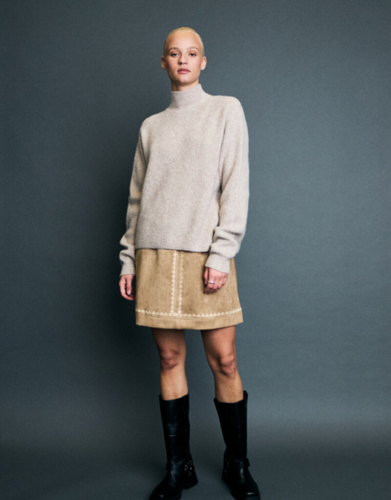 ICHI Effano Faux Suede Skirt (FINAL SALE)