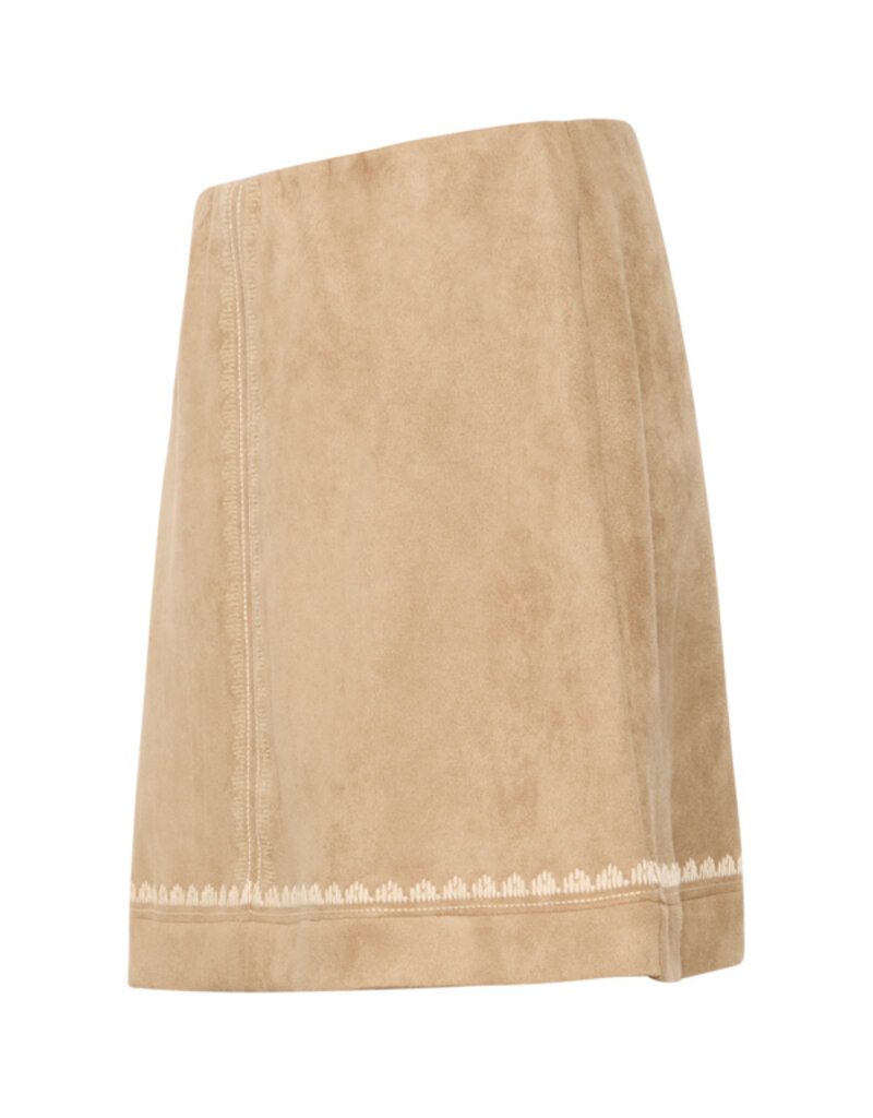 ICHI Effano Faux Suede Skirt (FINAL SALE)