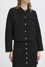 ICHI Ketty Cardigan with Collar and Breast Pocket