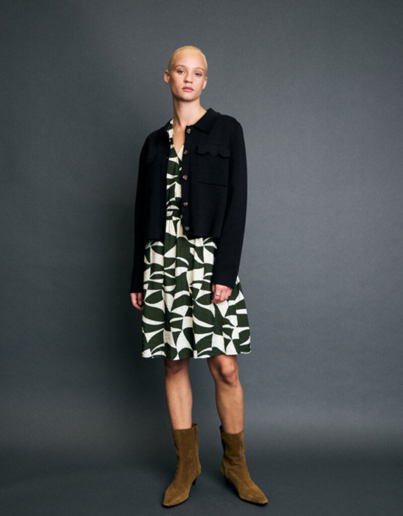 ICHI Ketty Cardigan with Collar and Breast Pocket