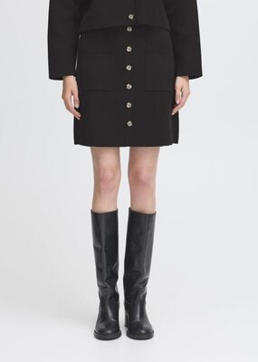 ICHI Ketty Knit Skirt With Buttons