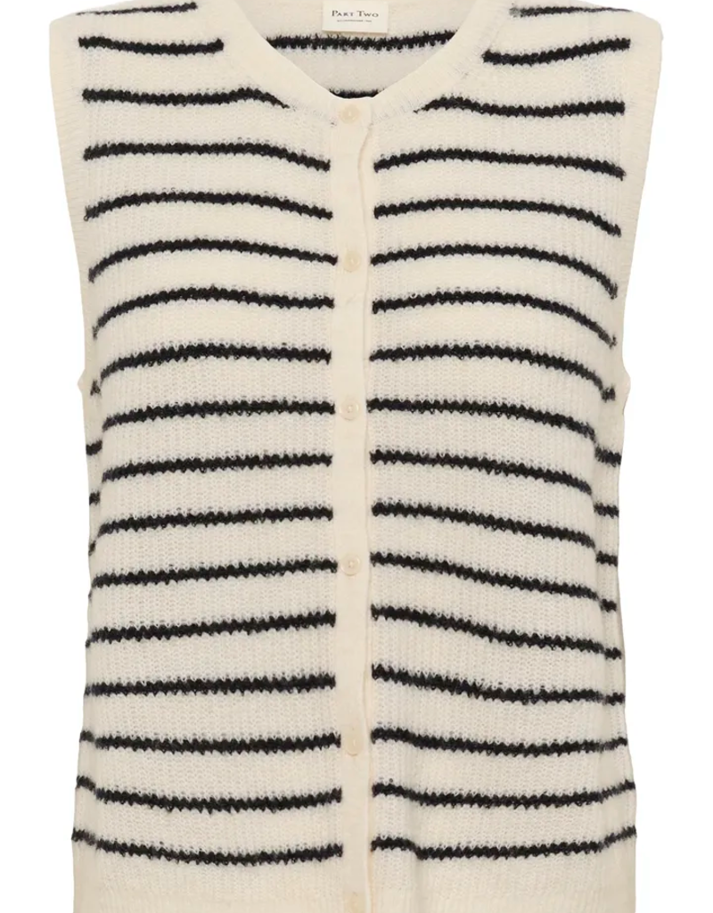 Part Two Pimira Waistcoat in Navy Stripe