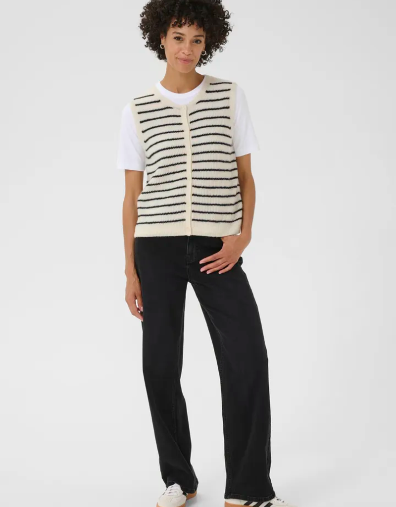 Part Two Pimira Waistcoat in Navy Stripe