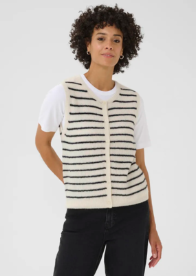 Part Two Primira Waistcoat in Navy Stripe