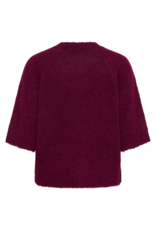 Kaffe Emilie Cropped Knit Pullover in Windsor Wine