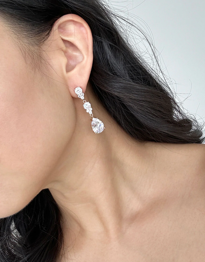 Olive & Piper Eleanor Drop Earrings - Gold CZ