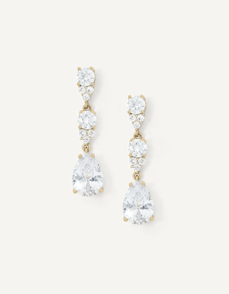 Olive & Piper Eleanor Drop Earrings - Gold CZ