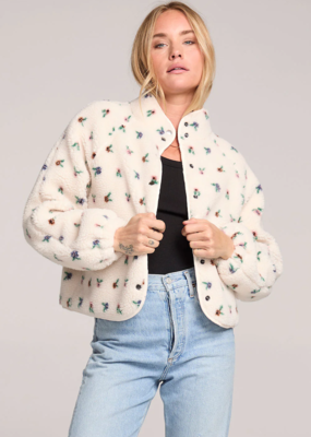 Saltwater Luxe Deeda Fleece Jacket in Natural Floral