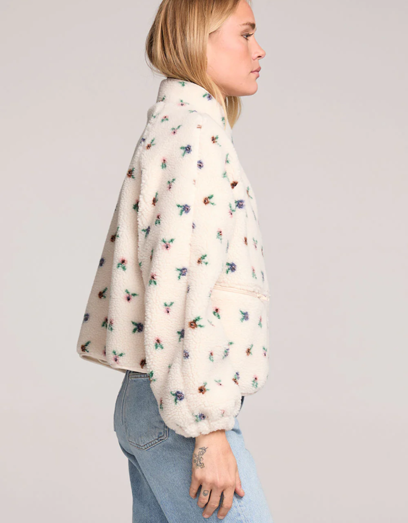 Saltwater Luxe Deeda Fleece Jacket in Natural Floral