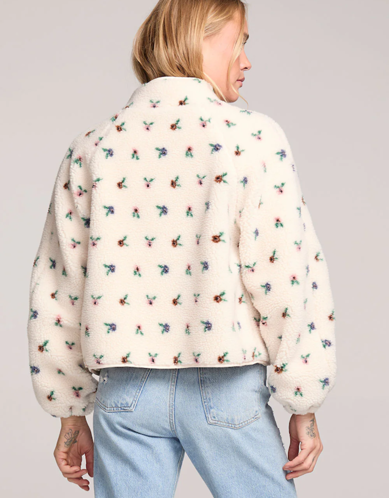 Saltwater Luxe Deeda Fleece Jacket in Natural Floral