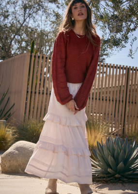 Saltwater Luxe Regan Midi Skirt With Teir Detail *Only One Left - XL*