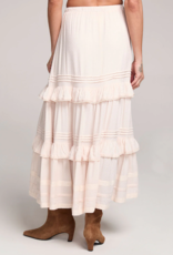 Saltwater Luxe Regan Midi Skirt With Teir Detail in Ivory