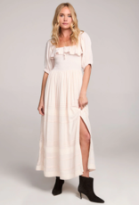 Saltwater Luxe Gabriele Square Neck Midi Dress in Ivory